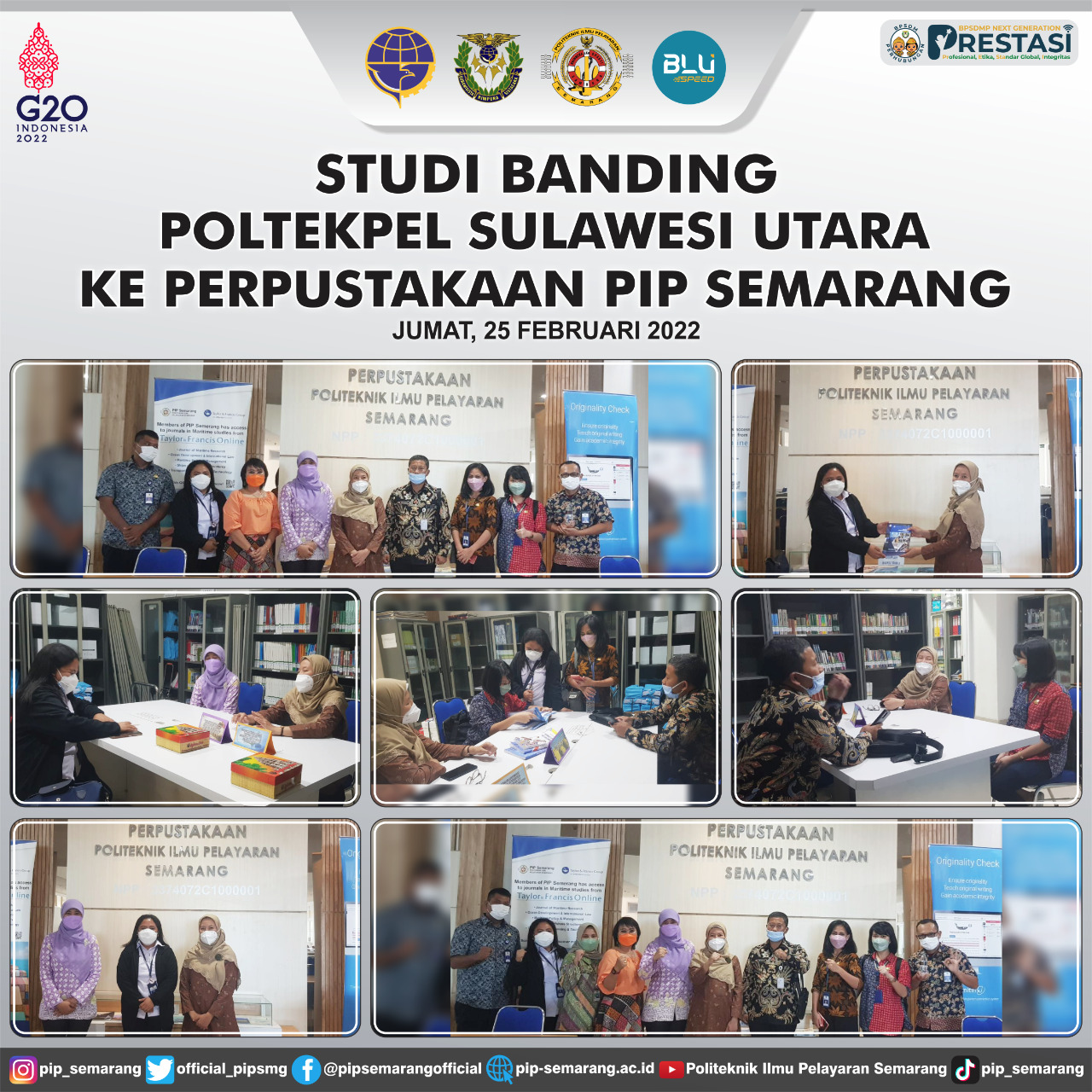 POLTEKPEL SULUT KUNJUNGI PERPUSTAKAAN PIP SEMARANG