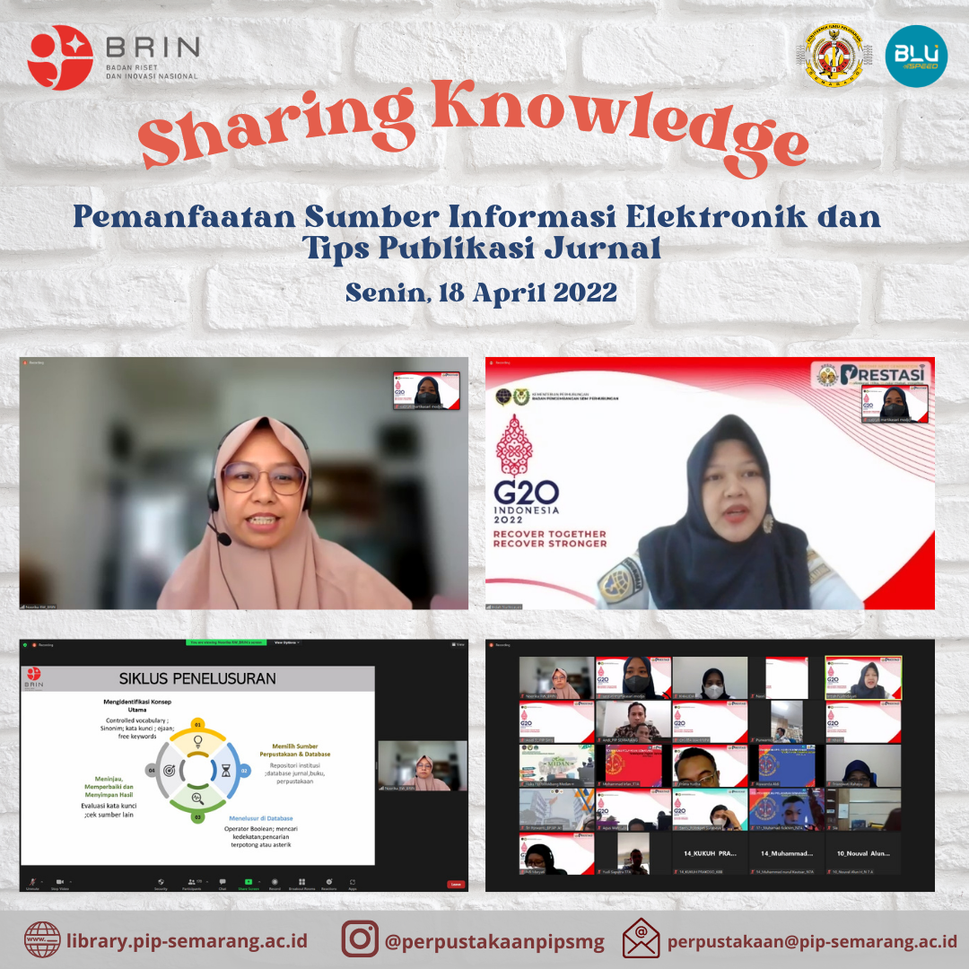 SHARING KNOWLEDGE PEMANFAATAN SUMBER INFORMASI ELEKTRONIK DAN TIPS PUBLIKASI JURNAL