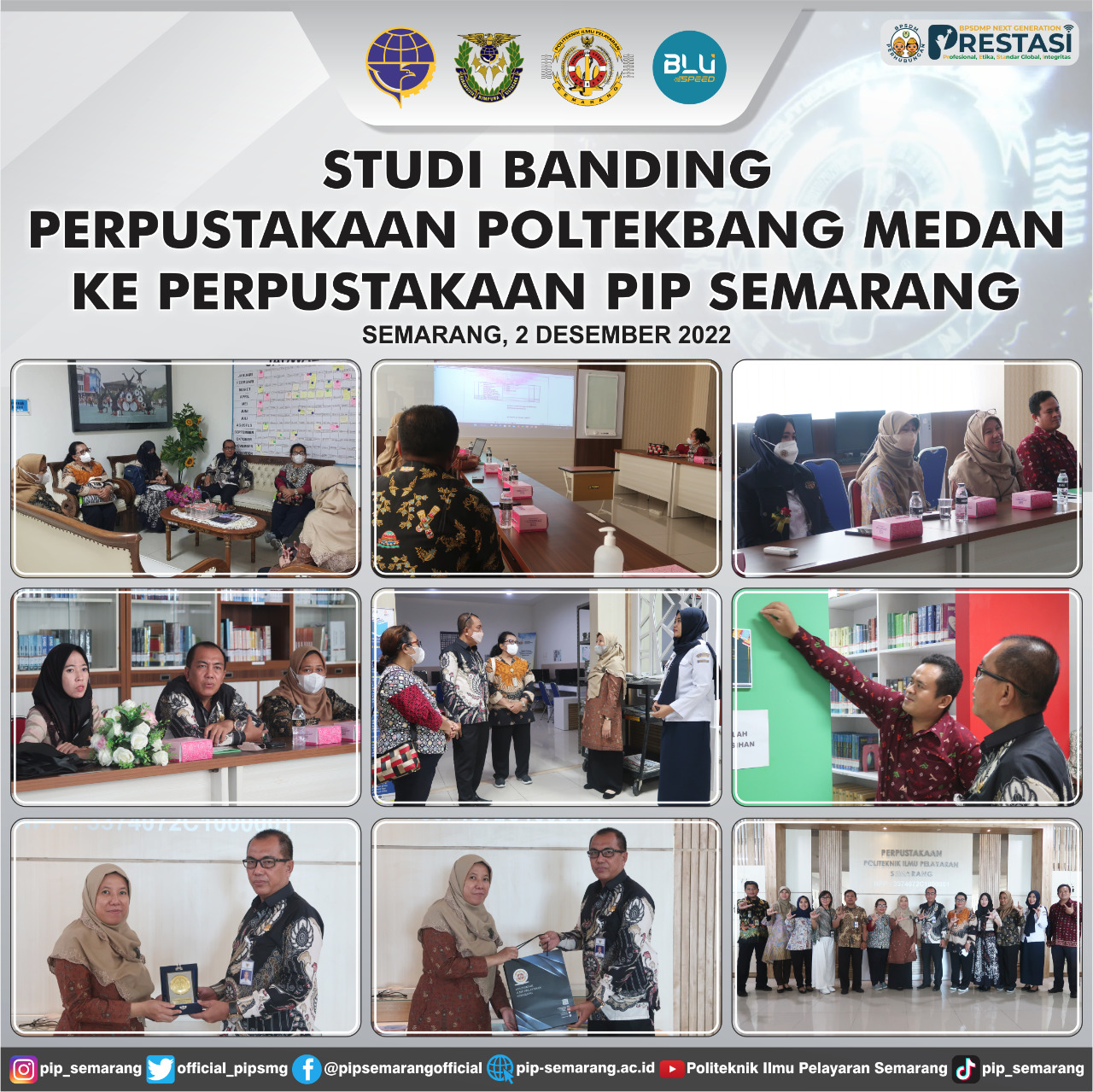 KUNJUNGAN STUDI BANDING DARI PERPUSTAKAAN POLTEKBANG MEDAN KE PERPUSTAKAAN PIP SEMARANG