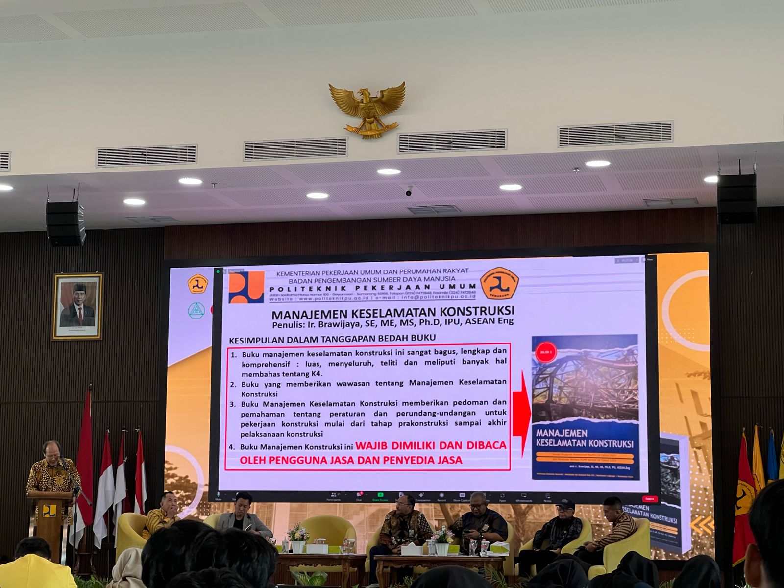 Pustakawan PIP Semarang Ikuti Bedah Buku  ?Manajemen Keselematan Konstruksi? yang diselenggarakan  Politeknik Pekerjaan Umum