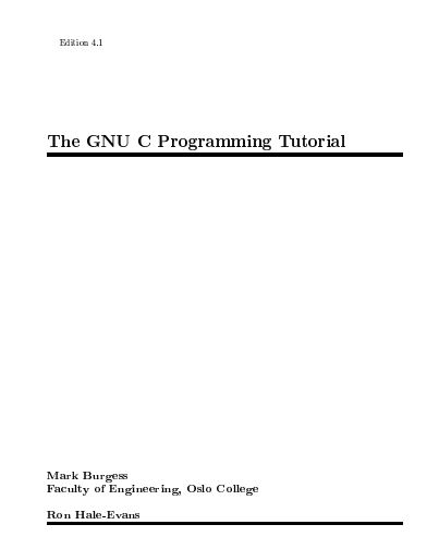 The GNU-C Programming Tutorial