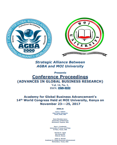 Conference Proceedings: ADVANCES IN GLOBAL BUSINESS RESEARCH