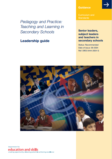 Pedagogy and Practice: Teaching and Learning in Secondary Schools