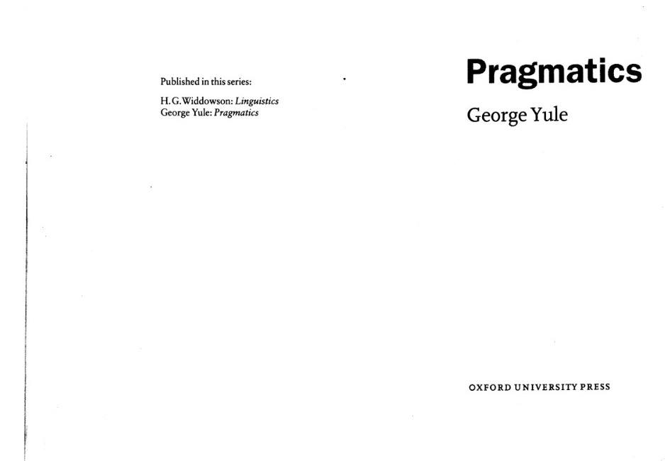Pragmatics