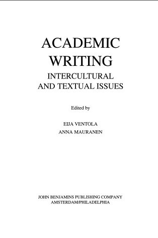 ACADEMIC WRITING INTERCULTURAL AND TEXTUAL ISSUES 