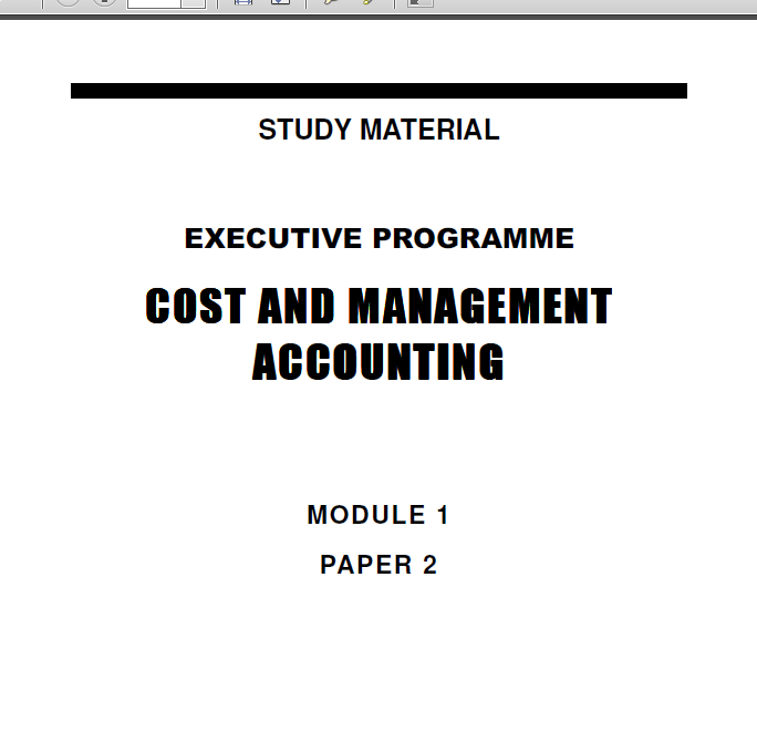 EXECUTIVE PROGRAMME COST AND MANAGEMENT ACCOUNTING
