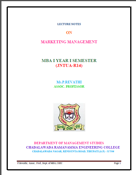 MARKETING MANAGEMENT
