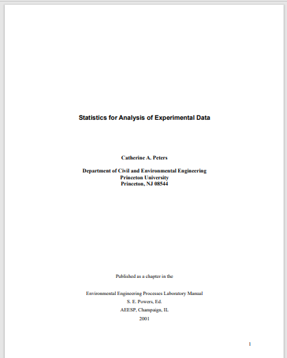 Statistics for Analysis of Experimental Data 