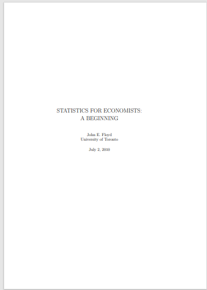 STATISTICS FOR ECONOMISTS: A BEGINNING