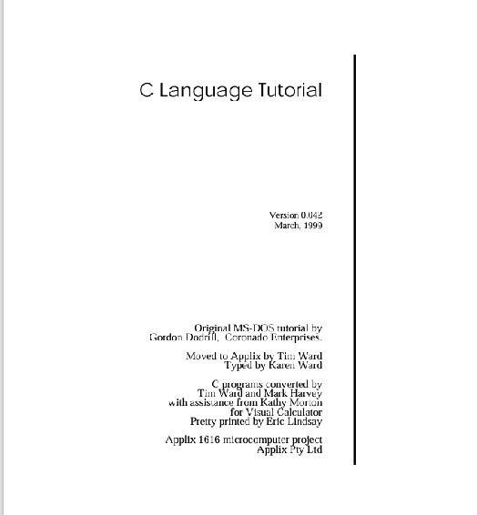 C Language Tutorial