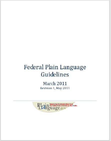 Federal Plain Language  Guidelines 