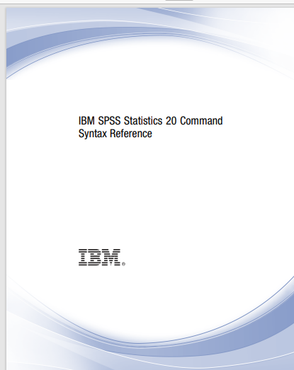 IBM SPSS Statistics 20 Command Syntax Reference