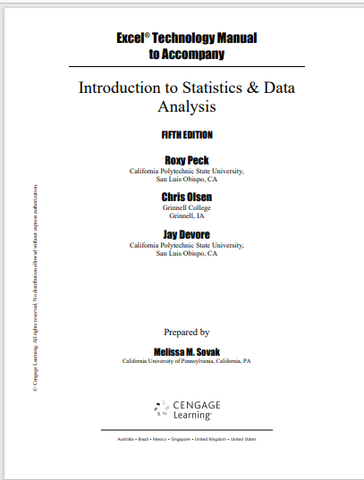 Introduction to Statistics & Data  Analysis