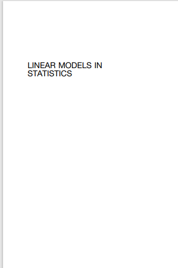 LINEAR MODELS IN STATISTICS