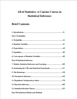 All of Statistics: A Concise Course in  Statistical Inference