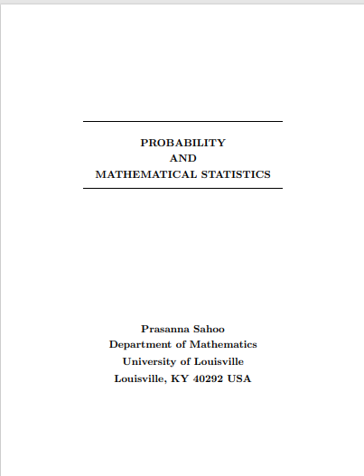 PROBABILITY AND MATHEMATICAL STATISTICS