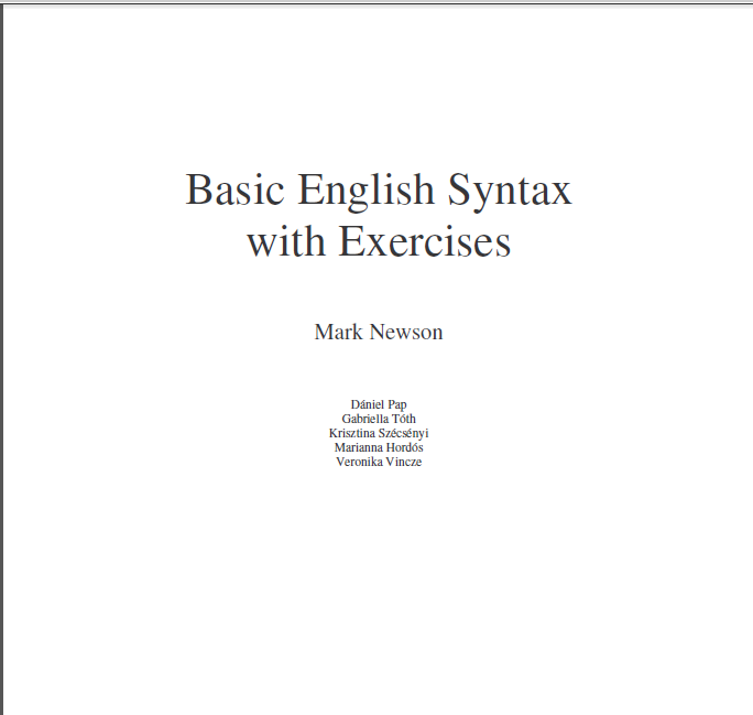 Basic English Syntax with Exercises