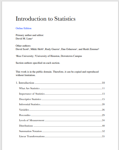 Introduction to Statistics 