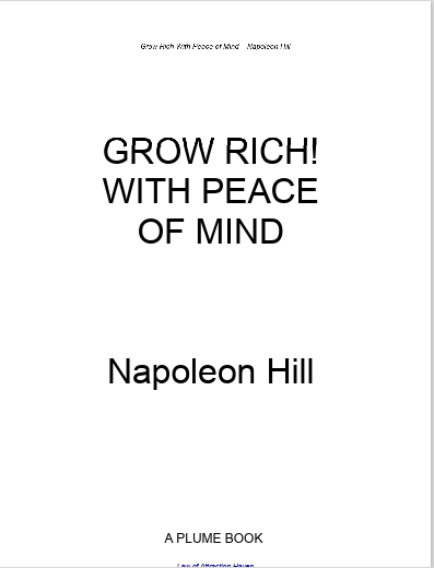 Grow Rich With Peace of Mind