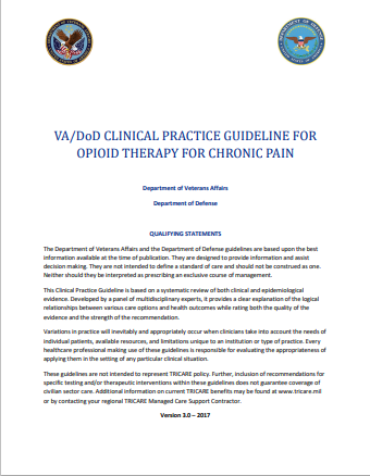 VA/DoD CLINICAL PRACTICE GUIDELINE FOR  OPIOID THERAPY FOR CHRONIC PAIN