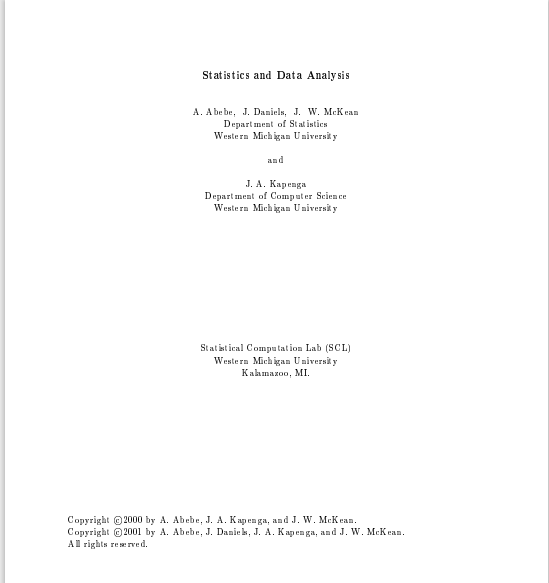 Statistic And Data Analysis