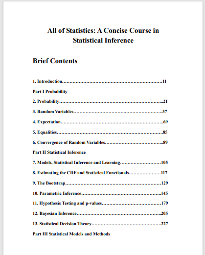 All of Statistics: A Concise Course in  Statistical Inference