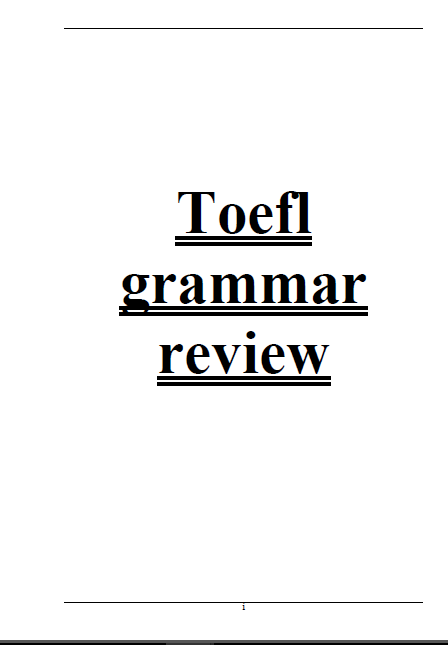 Toefl grammar review