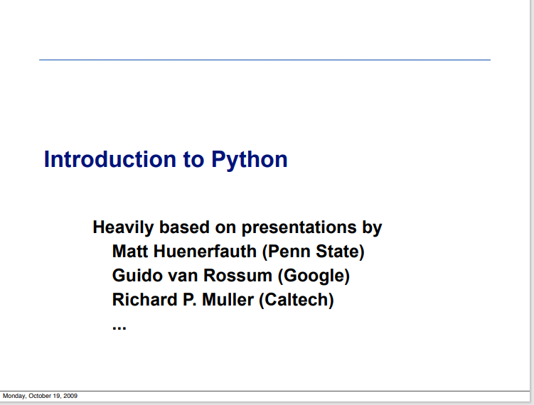 Introduction to Python