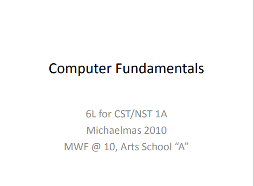 Computer Fundamentals