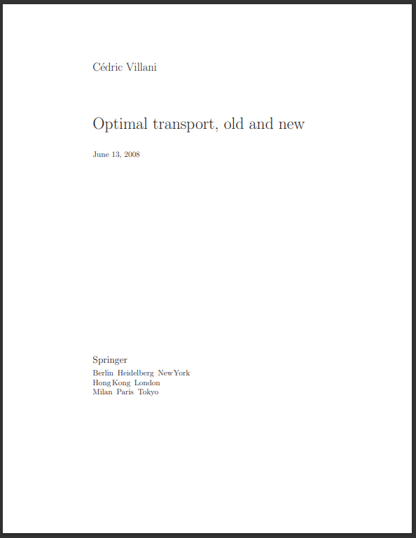 Optimal transport, old and new