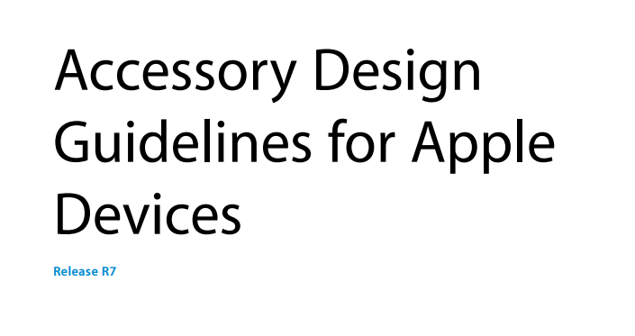 Accessory Design Guidelines for Apple Devices