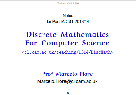 Discrete Mathematics For Computer Science