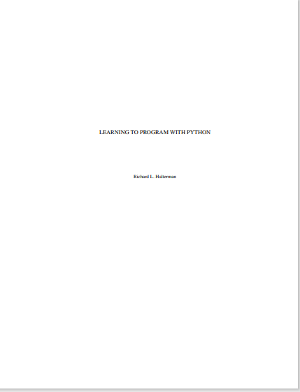 Learning to Program with Python