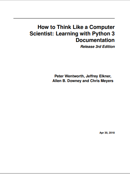 How to Think Like a Computer Scientist: Learning with Python 3 Documentation