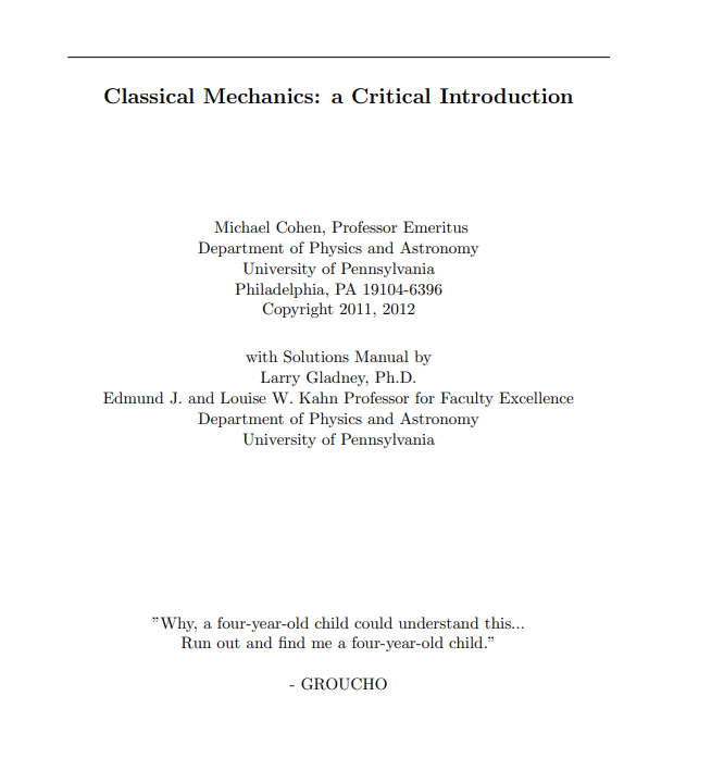 Classical Mechanics: a Critical Introduction