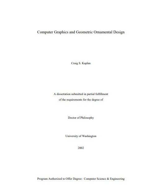 Computer Graphics and Geometric Ornamental Design