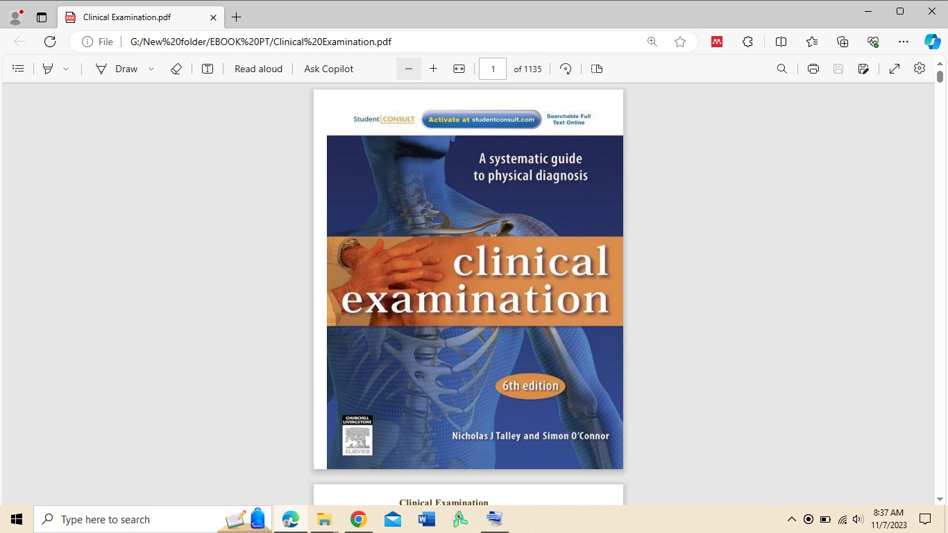 Clinical Examination A Systematic Guide to Physical Diagnosis