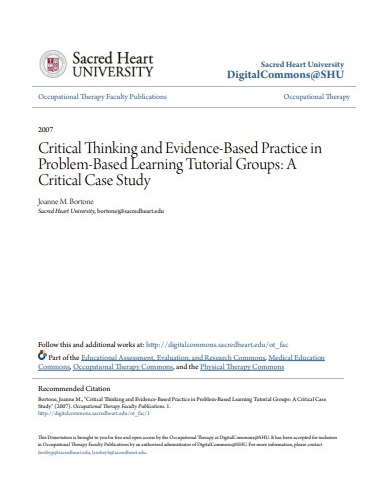 Critical Thinking and Evidence-Based Practice in Problem-Based Learning Tutorial Groups: A Critical Case Study
