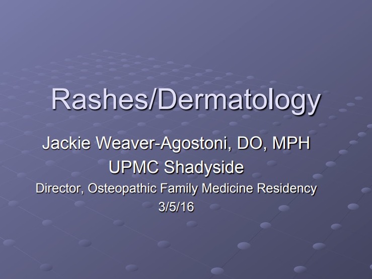 Rashes/Dermatology