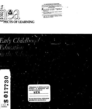 Early Childhood Education in the Schools