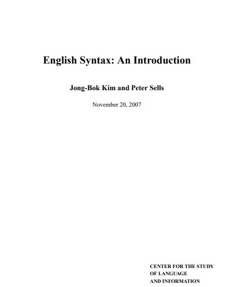 English Syntax: An Introduction