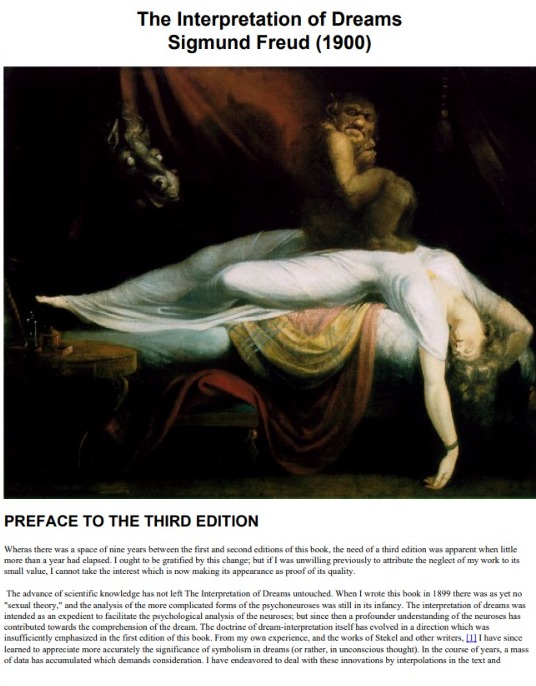 The Interpretation of Dreams Sigmund Freud (1900)