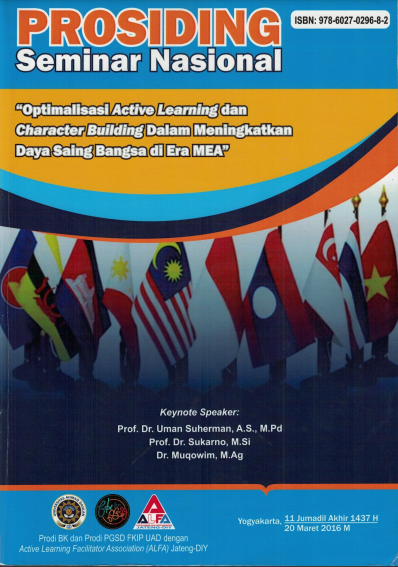 PROSIDING SEMINAR NASIONAL �Optimalisasi Active Learning dan Character Building dalam Meningkatkan Daya Saing Bangsa di Era Masyarakat Ekonomi Asean (MEA)�