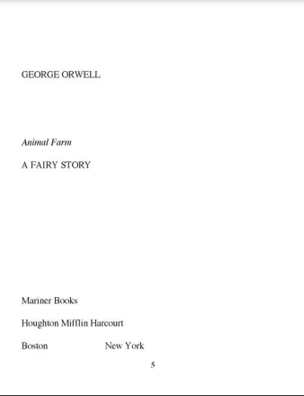 Animal Farm A Fairy Story