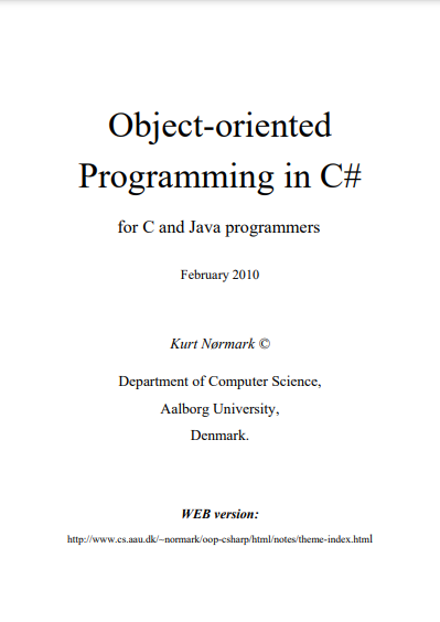 Object-oriented Programming in C# for C and Java programmers 