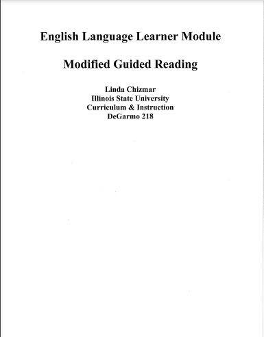 English Language Learner Module Modified Guided Reading